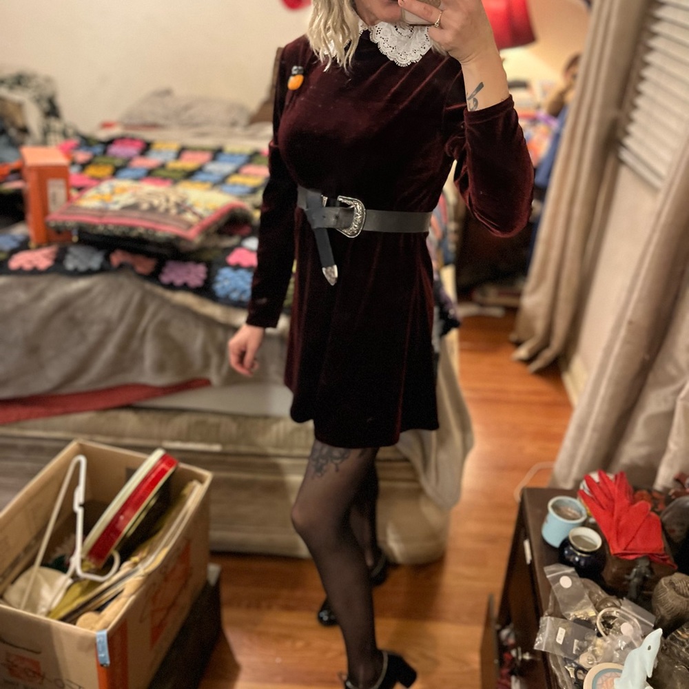 vintage Velvet  Babydoll Dress